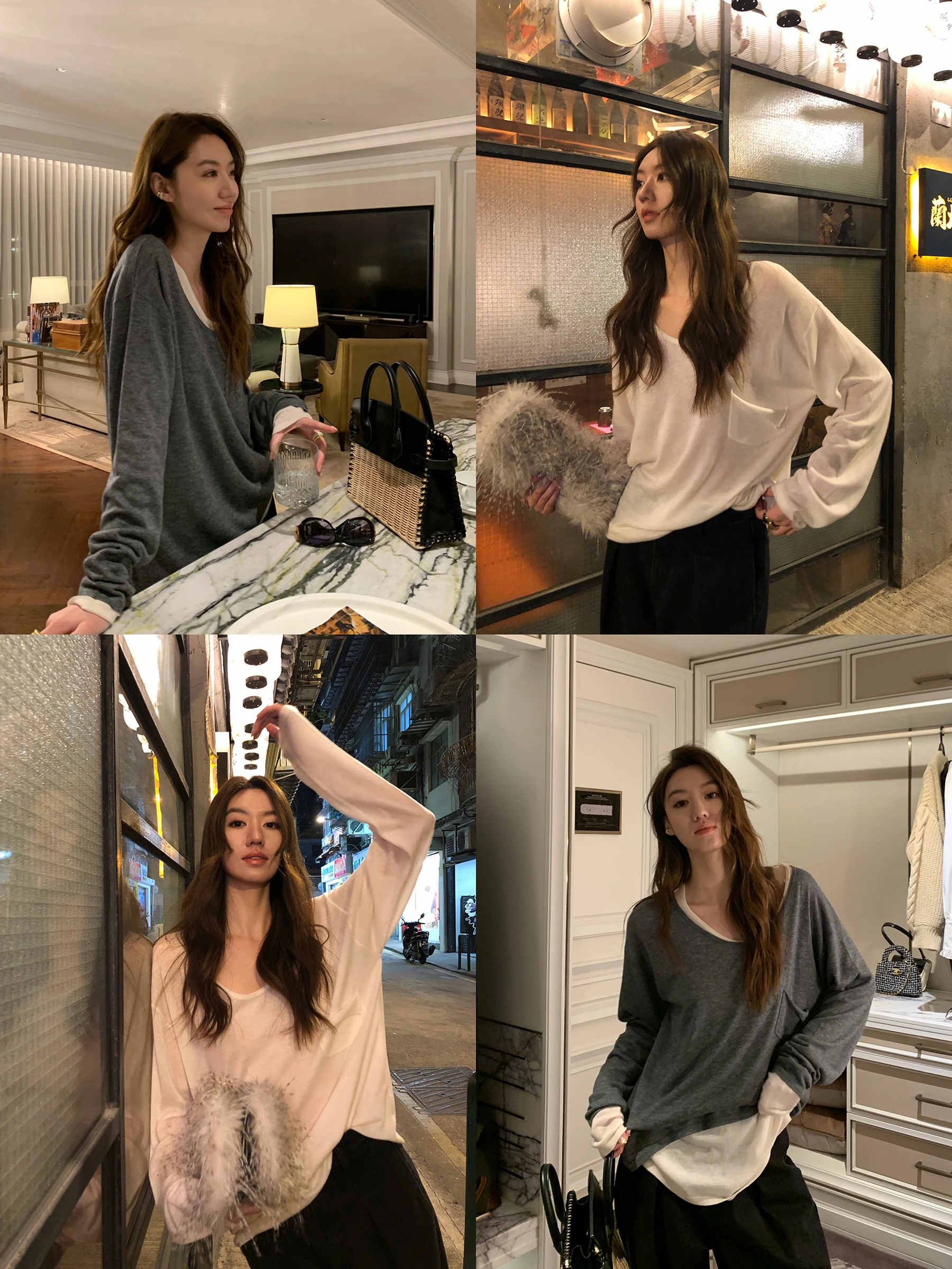 

Официальная женская легкая свободная шерстяная трикотажная футболка Gakee с круглым вырезом, базовый слой, весенняя коллекция, приятная для кожи, дышащая