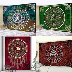 Nordic Viking Mysterious Symbols Home Art Tapestry Scene Tarot Wall Hanging Bed Sheet Beach Towel Can Be Customized
