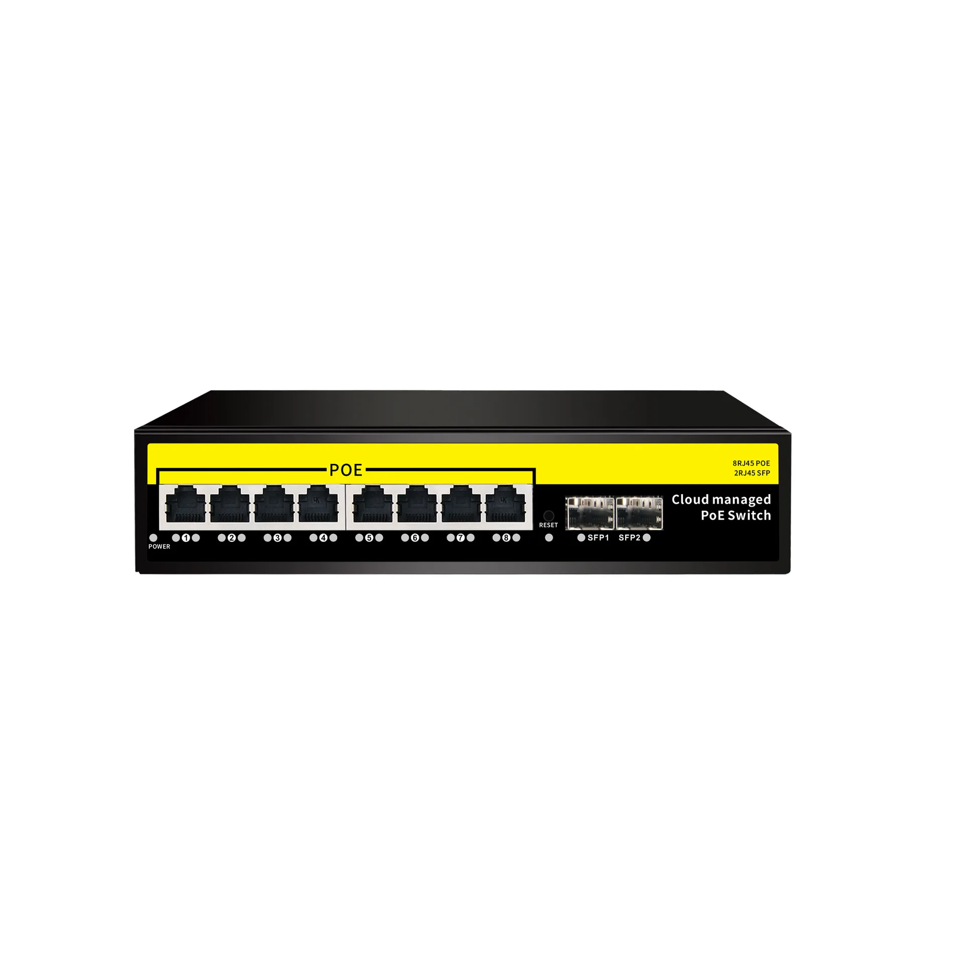 10-Port Gigabit POE switch 8 + 2SFP optical port digital remote management and monitoring dedicated