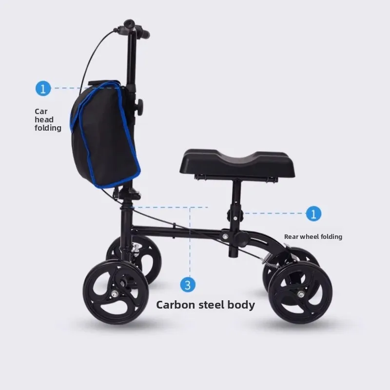 أداة مساعدة على المشي قابلة للطي - مشاية قصب واحدة لإصابات الكاحل، سكوتر التنقل لاستعادة الكسر، جهاز مساعد لكبار السن/المعقين