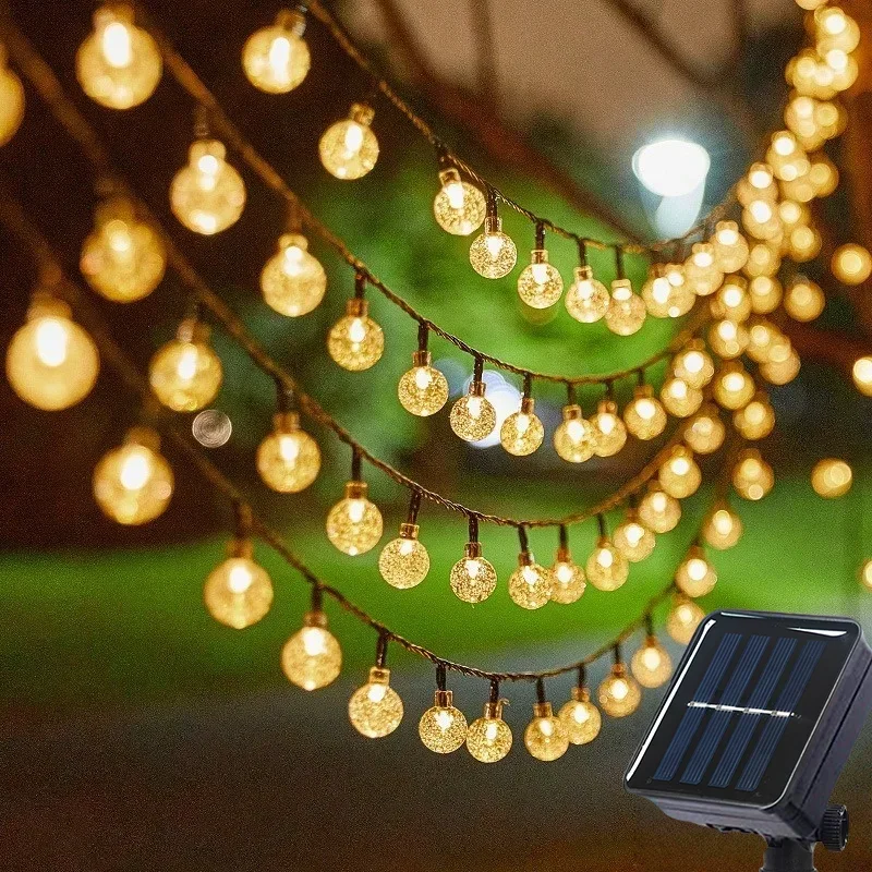 8 Modes Solar Crystal Lights Fairy Bubble Balls Lights Waterproof Outdoor Solar for Garden Weddin Christmas Summer Decoratio