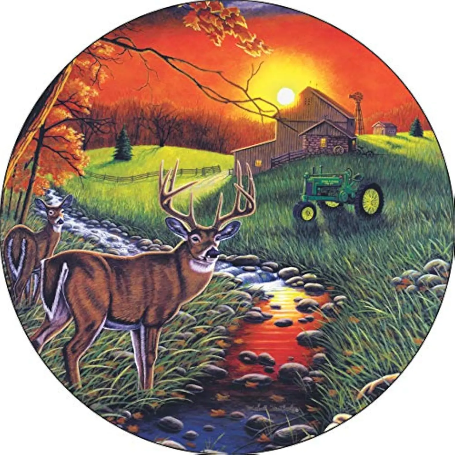 

Чехол для запасного колеса трактора Deer Sunset Farm, прочный виниловый протектор для резервного колеса