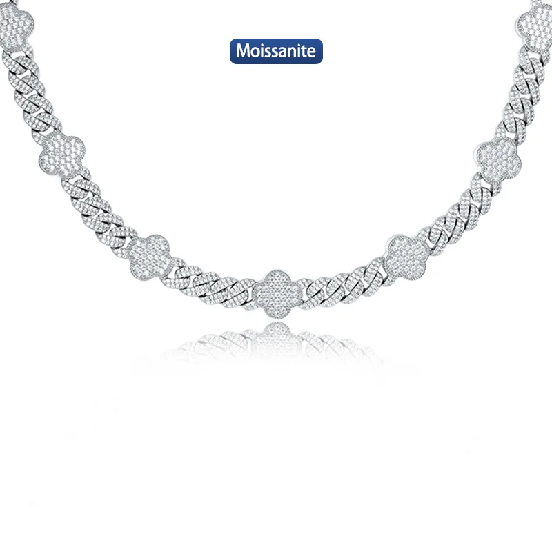 

S925 Silver Moissanite Cuban link Necklaces 18~24inch HipHop Style Jewelry Personalized customization Valentine's Day Gift