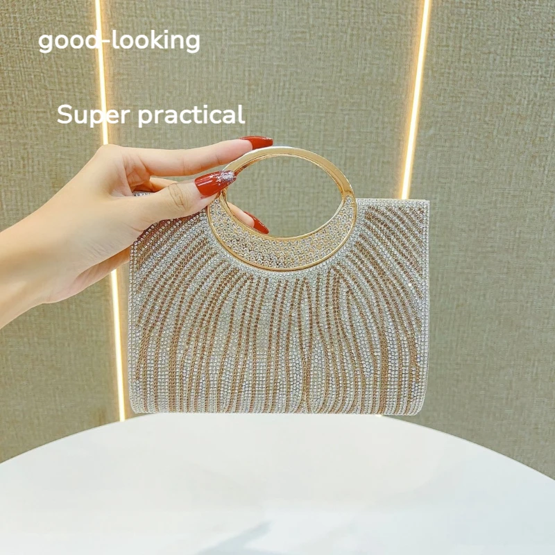 

Модная блестящая сумочка со стразами, свадебная сумка для подружки невесты, банкетная сумка, сумка для платья, диагональная сумка через плечо на одно плечо