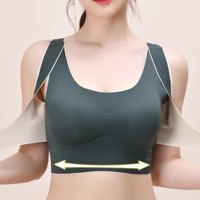 Ginásio push up sutiã feminino sutiã esportivo fechamento traseiro de alto impacto treino esporte topo colheita fitness wear para yoga ginásio sutiã roupas esportivas