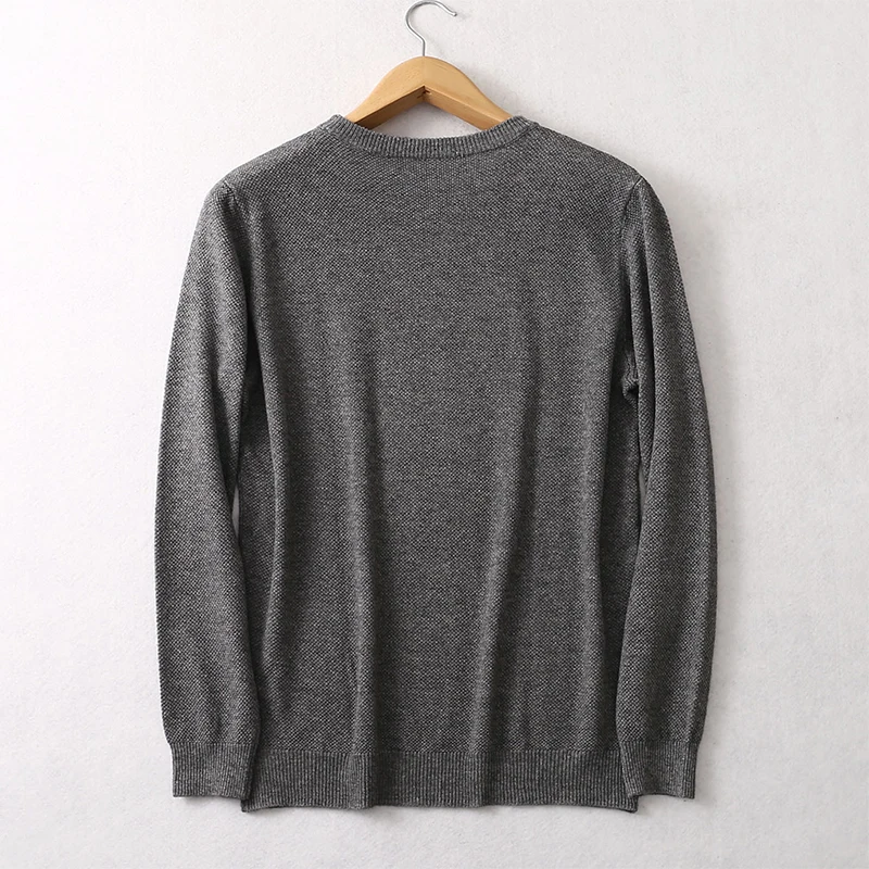 Men Sweater 85% Mulberry Silk 15% Cashmere Solid Colors Crew Neck everyday Long Sleeve Pullover Warm Top Shirt L XL XXL LY047