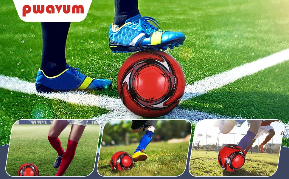 방수 PU 기계 스티치 축구공 사이즈 5 야외 활동용 뛰어난 내구성 축구 블루 사이즈 5