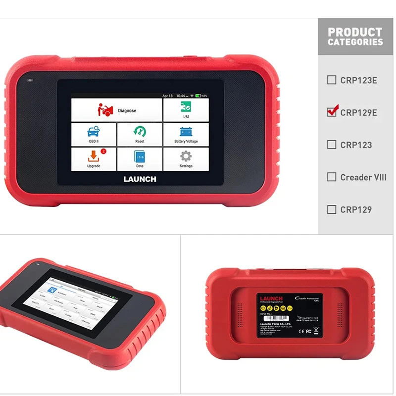 X431 CRP 129E Car OD2 Diagnostic Analyzer Battery-Powered OD Scanner Eng ABS SRS Oil SAS EPB TPMS DPF Rest Features