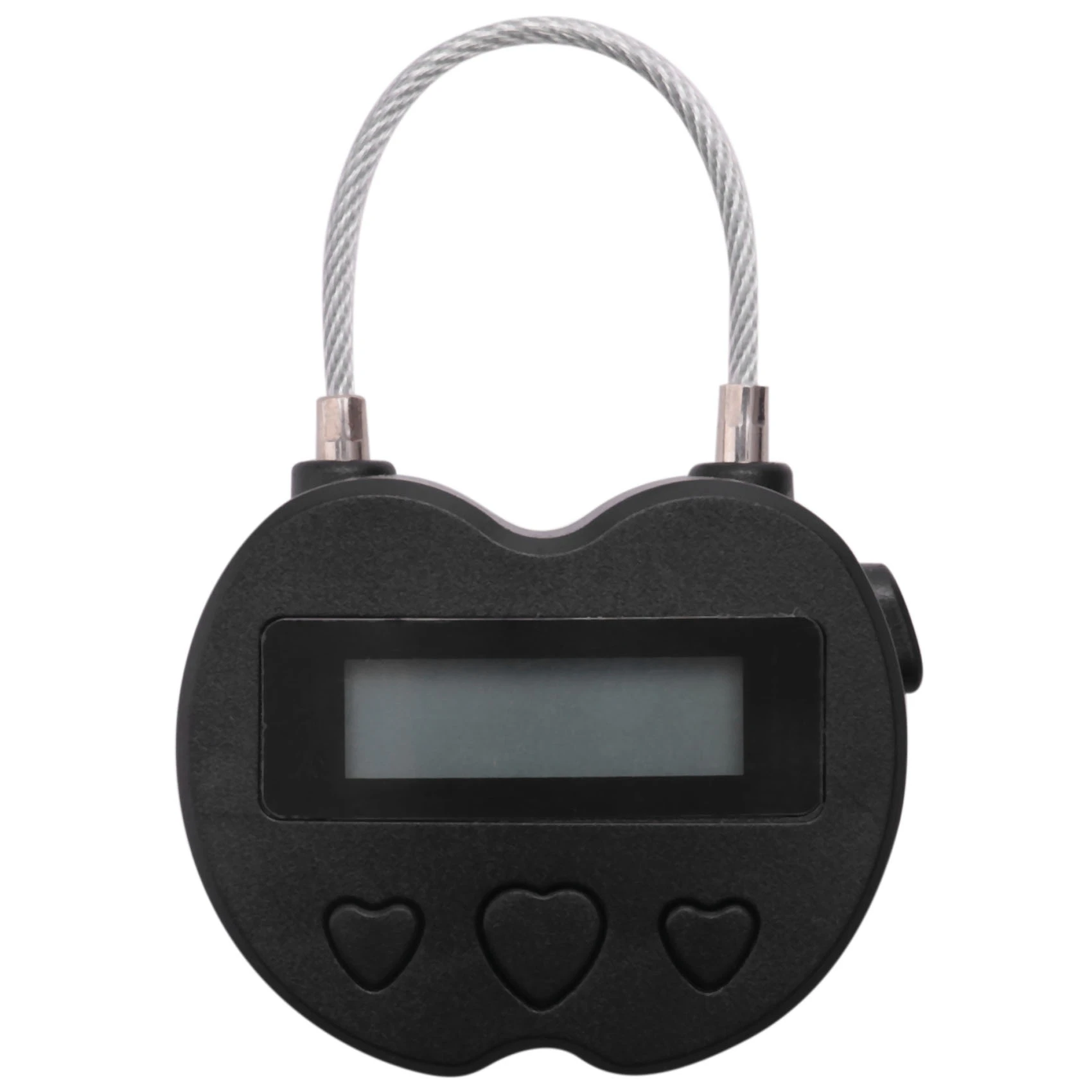 Smart Time Lock LCD Display Time Lock USB Rechargeable Temporary Timer Padlock Travel Electronic Timer Black