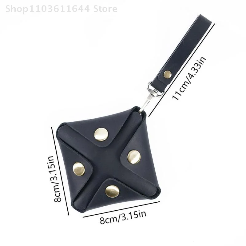 Kreative Geldbörse aus echtem Leder, kleine quadratische Münze, modische Druckknöpfe, Geldwechselhalter, Mini-Geldbörse, Schlüsselanhänger, Unisex-Geschenke
