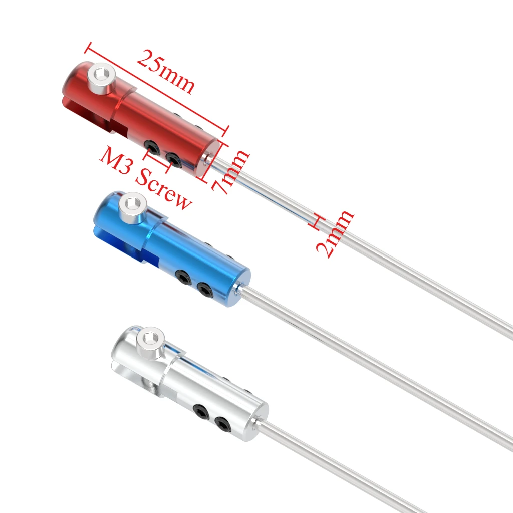 M2 100-300mm 304 Stainless Steel Steering Rod Kit - 2mm Aluminum Clevis & 25T Servo Arm for Gas-oline/Electric RC Boats