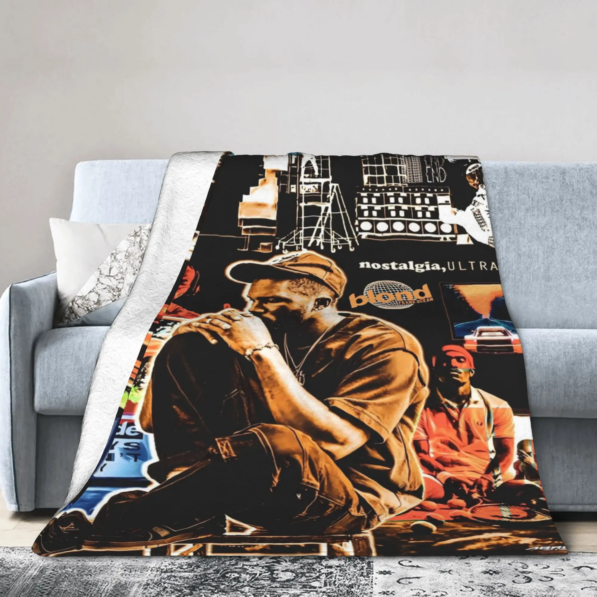 فرانك أوشن كول موسيقى المغني البطانيات نزهة الفانيلا رمي بطانية لغرفة النوم تصميم ناعم جودة المفرش هدية عيد ميلاد #2