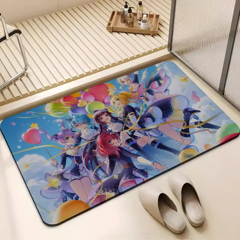 Game R-Re V-Vdol Floor Mat Absorbent Floor Mat Non-Slip Entrance Rug for Bathrooms Restrooms and Toilets