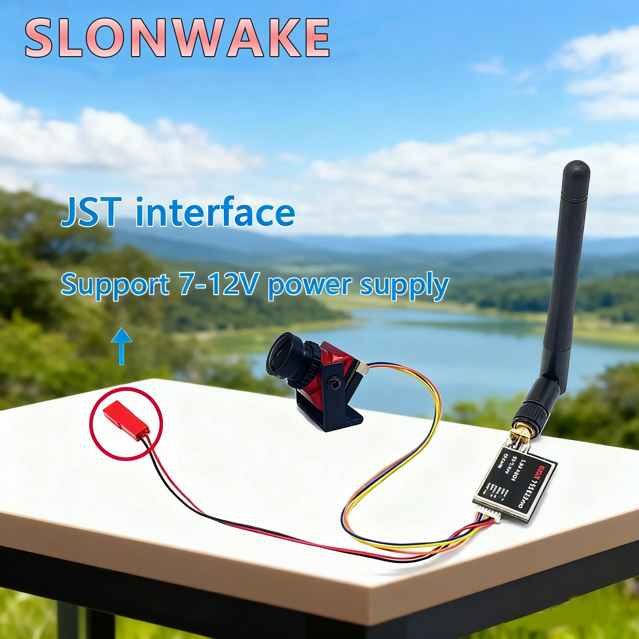 

SLONWAKE FPV set 5.8G 56CH 7-дюймовый монитор HD IPS 1024*600 с передатчиком 600 МВт и камерой Cmos 1,1 мм Cmos 1500TVL fpv для RC Drone