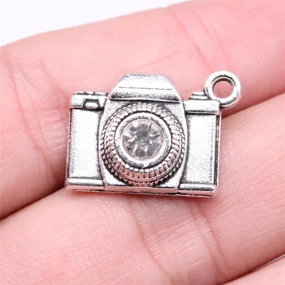 10pcs Camera Charms For Jewelry Making Tibetan Bronze Silver Color Pendants Antique Jewelry Making DIY Handmade Craft