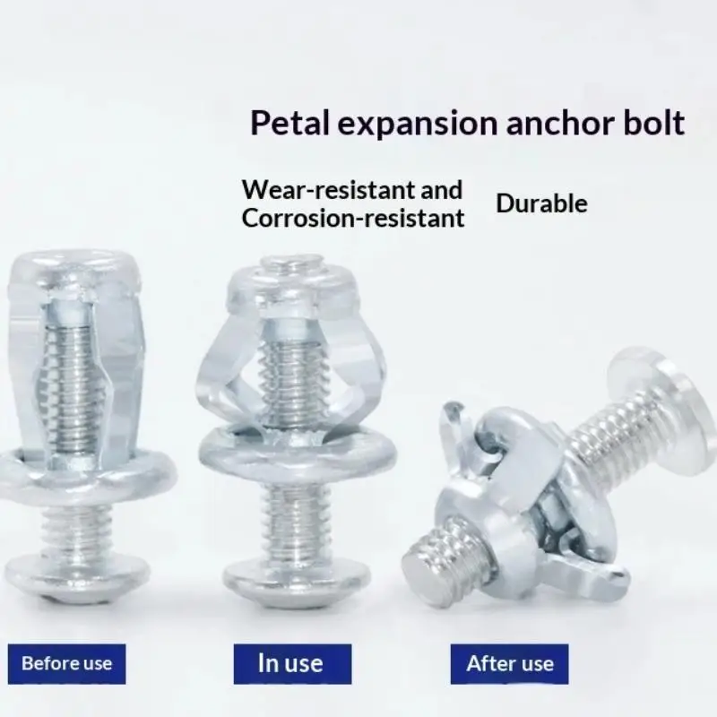 10pcs Petal Shape Rivet Nut Screw Bolt Kit Panel License Plate Clamp Lock Jack Nuts M4 M5 M6 M8Metal Rivetnut Auto Accessories