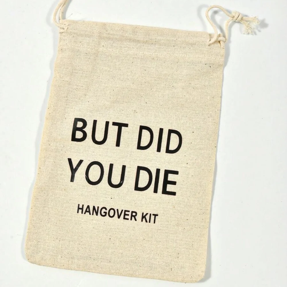 20 pcs 'but Did You Die Hangover Kit' Hangover Kit Burlap Bags Pouches For Bachelorette Party Favors,Christmas