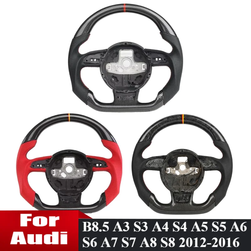 

Carbon Fiber Steering Wheel For Audi B8.5 A3 S3 A4 S4 A5 S5 A6 S6 A7 S7 A8 S8 2012-2016 Perforated Leather Car Steering Wheel