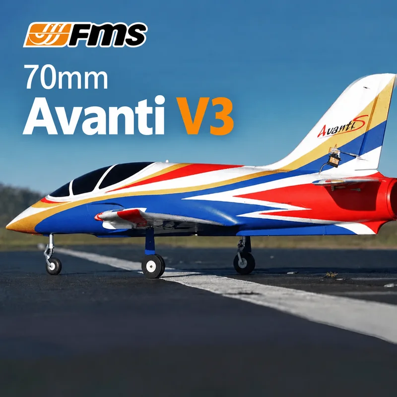 FMS EDF Jet 70mm Avanti V3 PNP Ducted Fan 6CH RC Model Large Fixed-Wing Foam Aircraft Advanced Model Airplane Enthusiast Gift