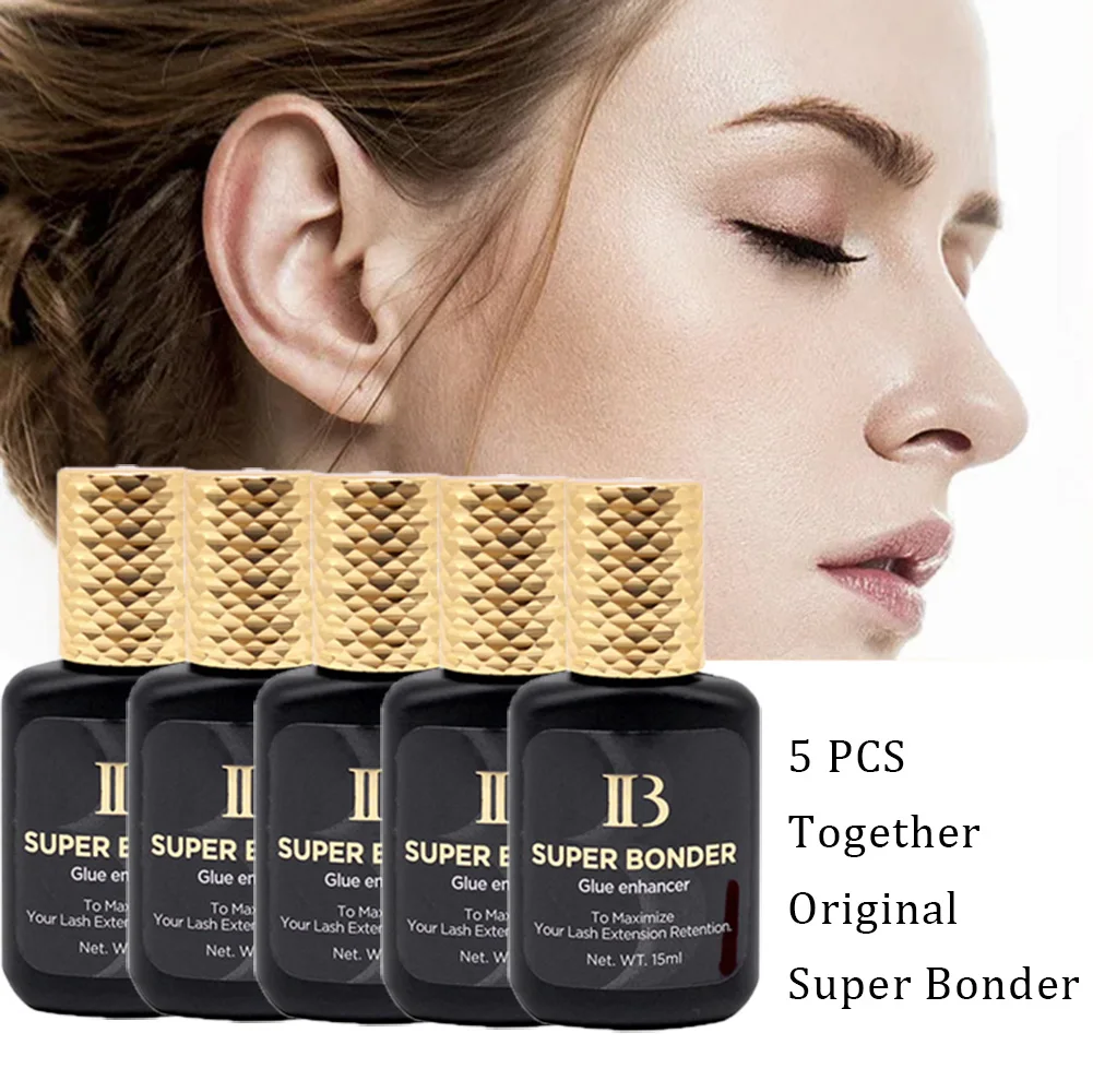 No Irritant Super Bonder For Lash Extension Grafting Eyelash Glue Adhesive Hardener Quick Drying Long Last Waterproof 5 PCS