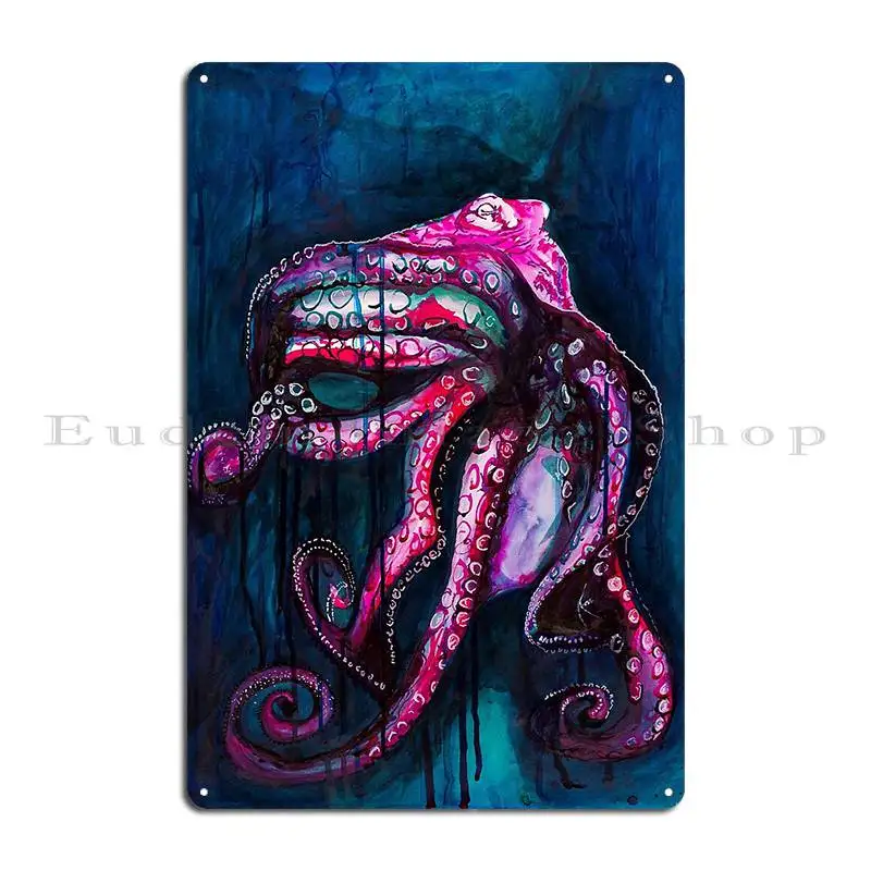 Tentacles Ink Painting Metal Sign Custom Classic Painting Designing Party Tin Sign Poster