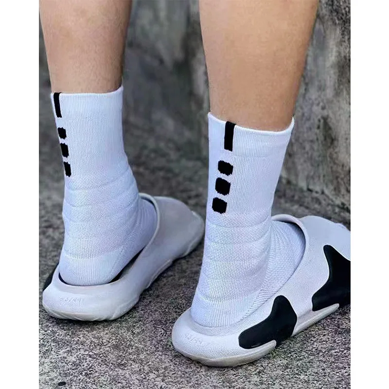 Men's Thickened Towel Bottom Loop Elite BasketballSocks for Protect Running Outdoor Sport Socks