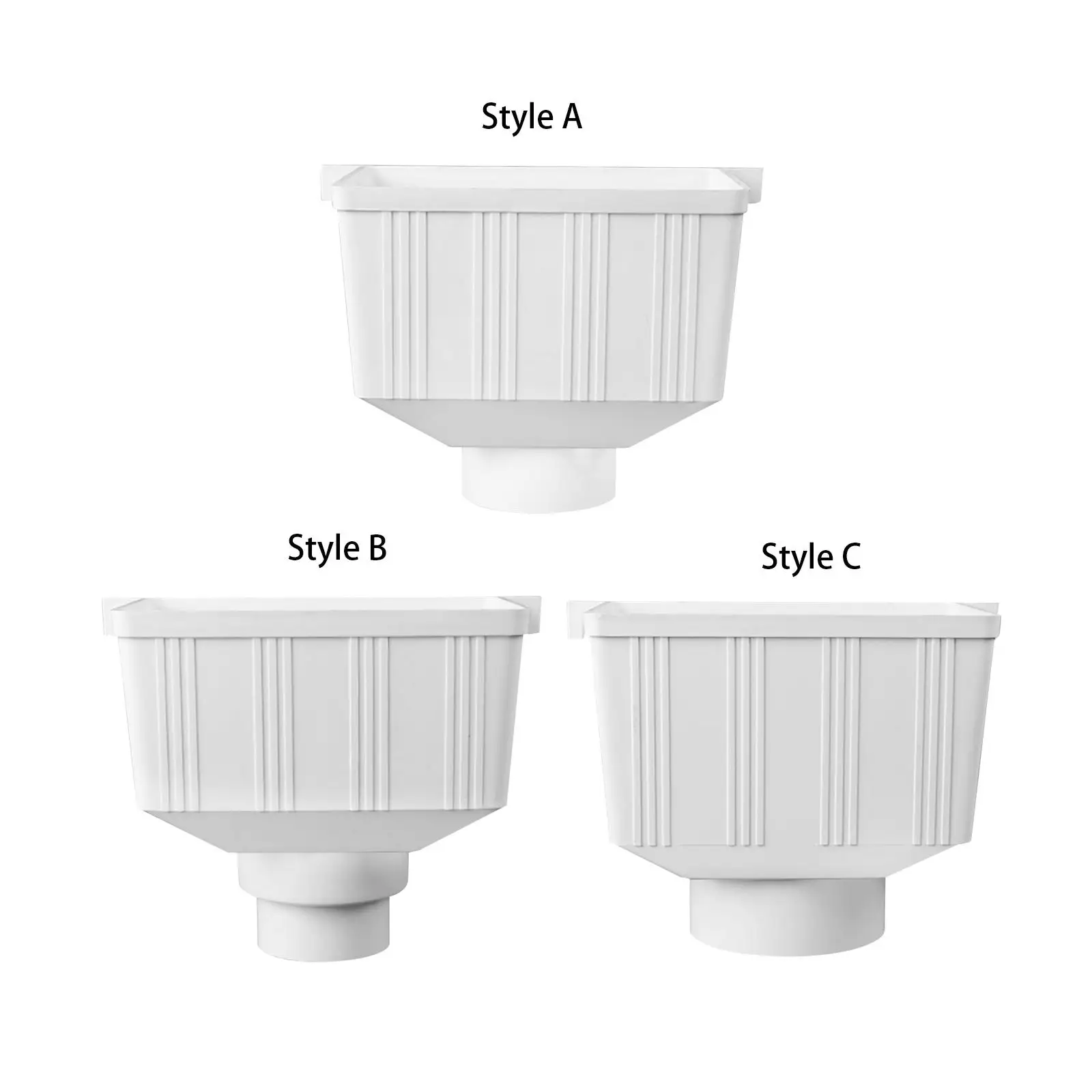 Rainwater downpipe connection, rainwater deflector connection, gutter drain