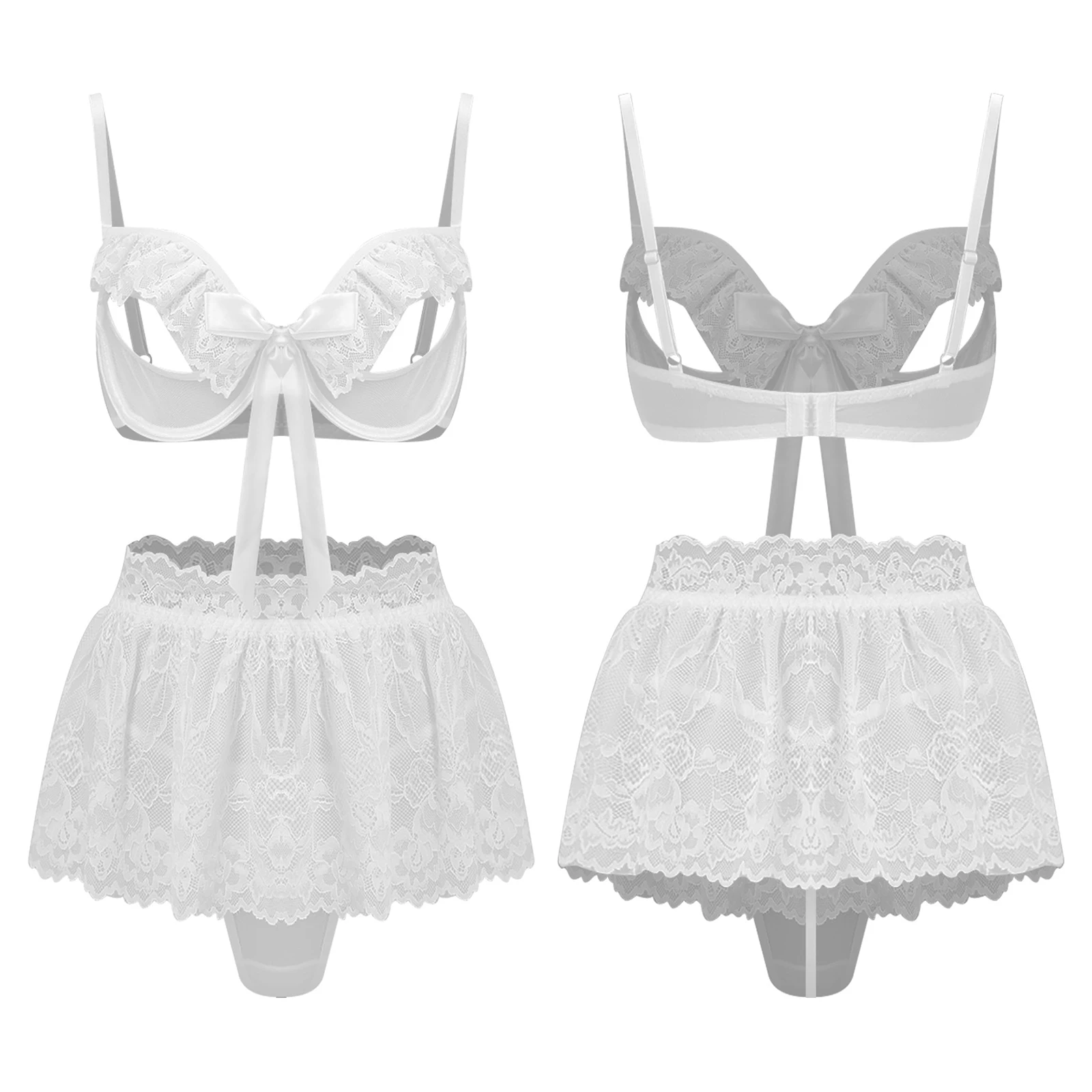 

Женские экзотические комплекты: сексуальное прозрачное кружевное белье с цветочным узором, бюстгальтер, мини-юбка, стринги/мини-платье, G-стринги, для пар, ночная одежда, клубная одежда