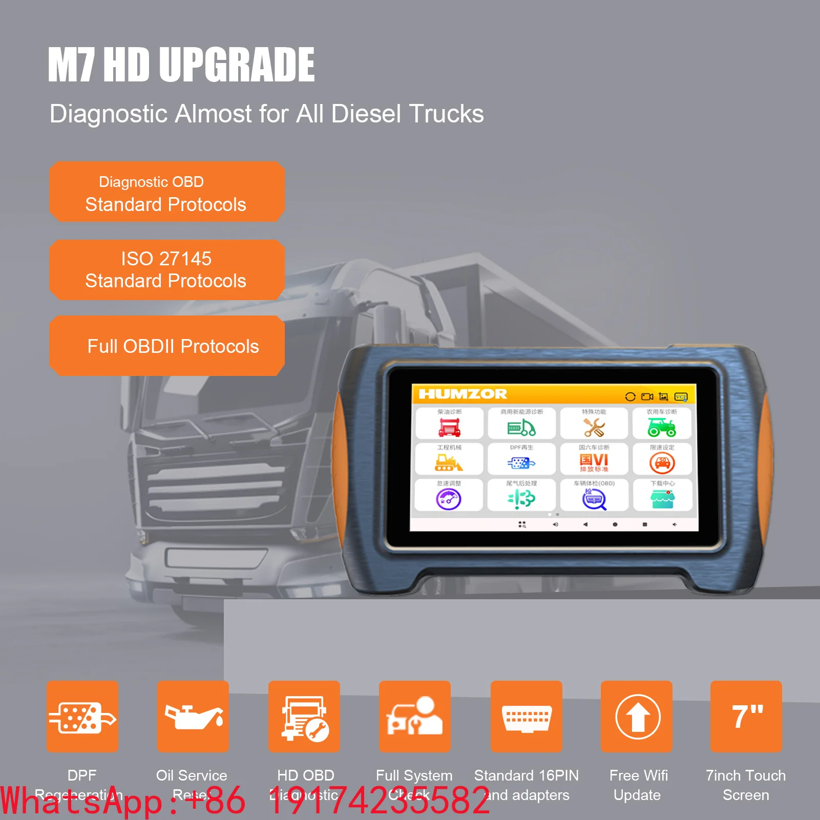 ND566/M7/NP816 Diesel Vehicle System-Wide Fault Diagnosis Detector OBD Diagnostic Instrument with Free Update