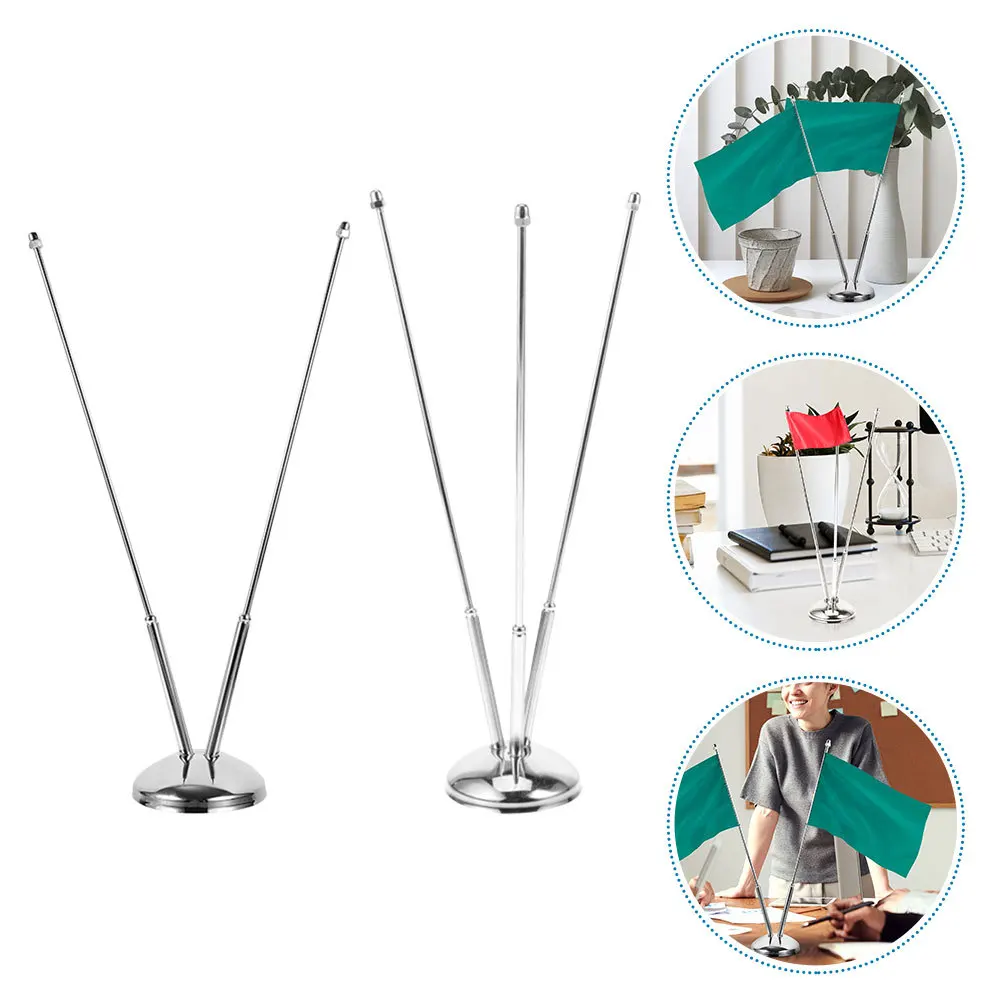 

2Pcs Metal Desktop Flag Pole Base for Home Office Table Display Portable and Sturdy Flag Holder for Various Occasions