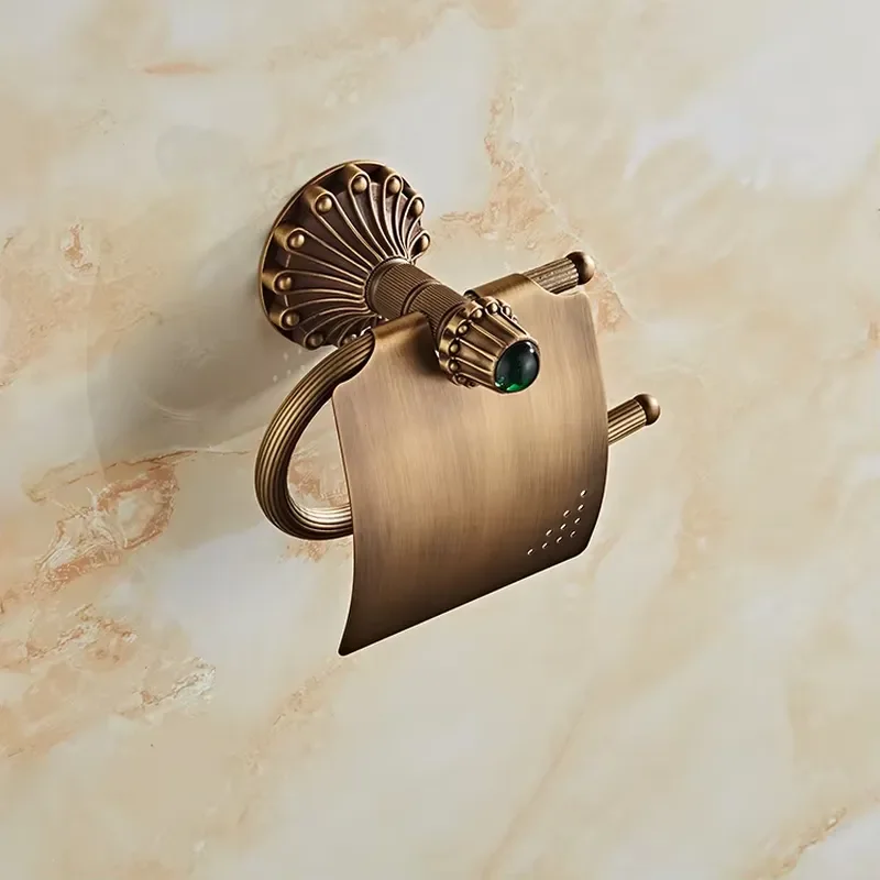 Antique Bronze Brass Bathroom Accessories Set Luxury Towel Rack Hardware Toilet Paper Holder Wall Mount Fixture for Home