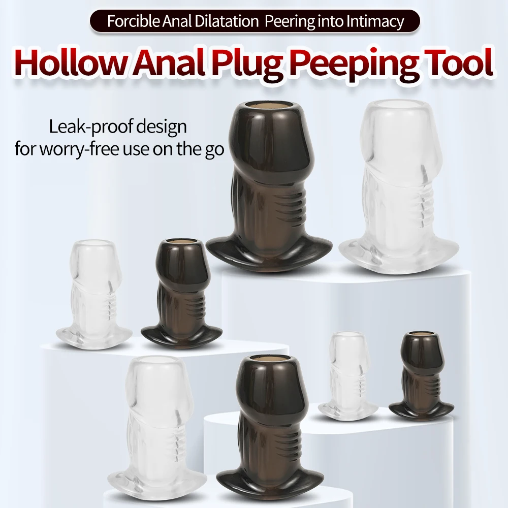 Anal Butt Plug Hollow Tunnel Anal Trainer Stimulation Vagina Anus Dilator Enema Butt Plug Vagina Dilator BDSM Toys Adult Sex Toy - view 3