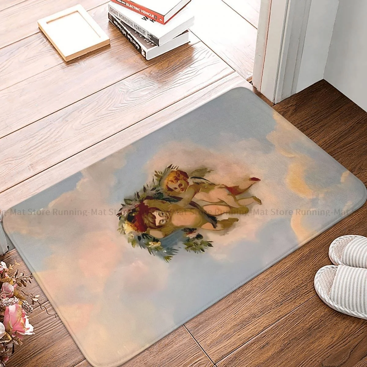 Victorian Angel Anti-Slip Doormat Bath Mat Cupid Sky Fresco Hallway Carpet Entrance Door Rug Home Decor