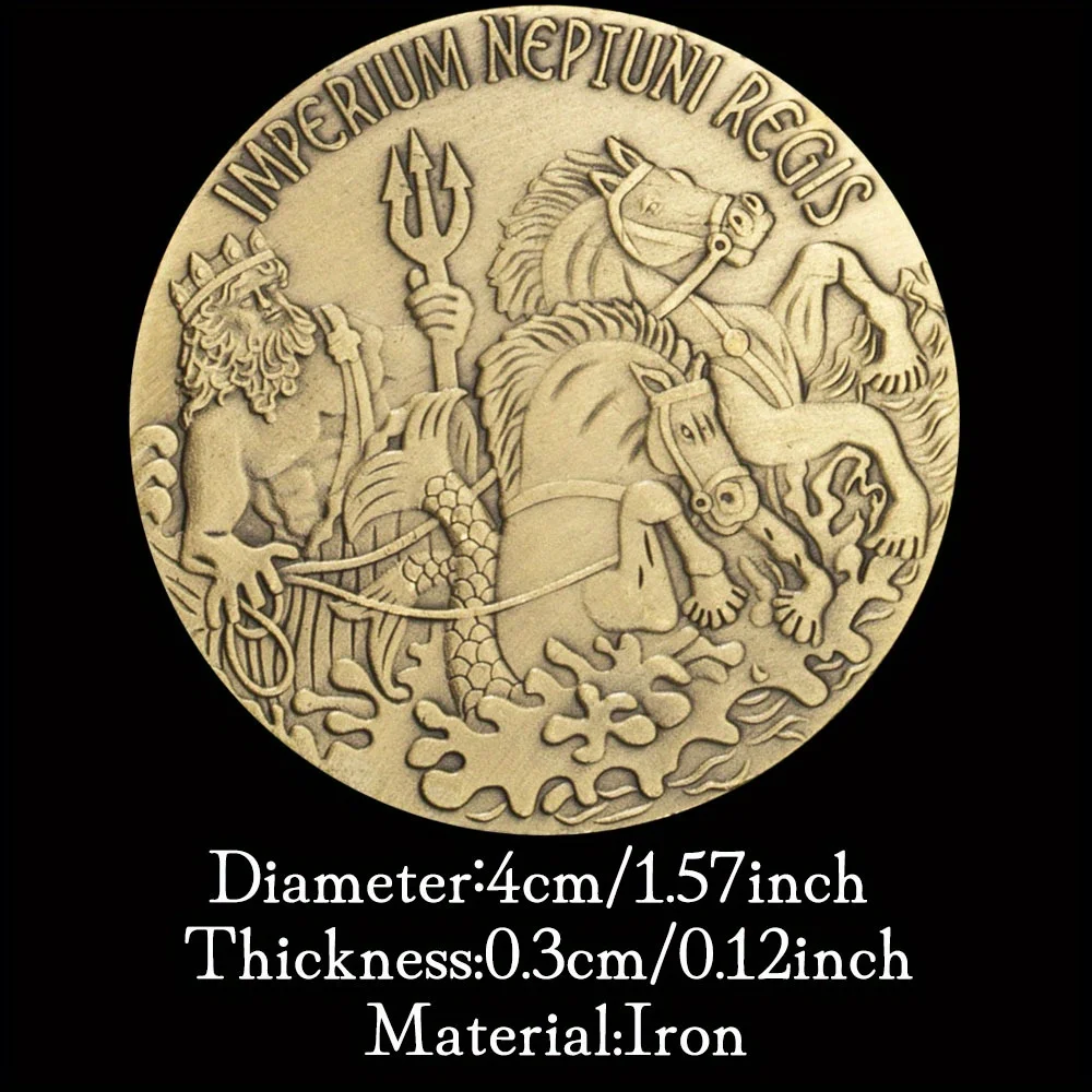 Poseidon, The Sea King Collectible Souvenir Gift  Trusty Shellback Challenge Coin Copper Plated Commemorative Coin