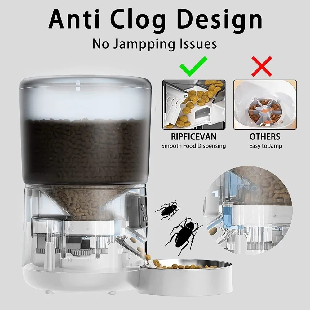 4L الذكية تغذية الحيوانات الأليفة وعاء الفولاذ المقاوم للصدأ التحكم عن بعد القط وحدة تغذية أوتوماتيكية 9-وجبة واي فاي تمكين APP التحكم المغذية #2