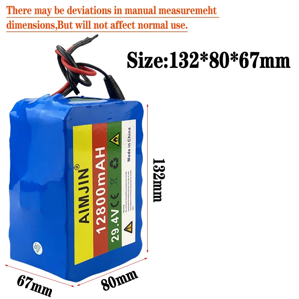 7S4P 18650 battery 24V 12.8Ah/12800mAh for electric wheelchairs 29.4V rechargeable lithium-ion battery pack+29.4V charger