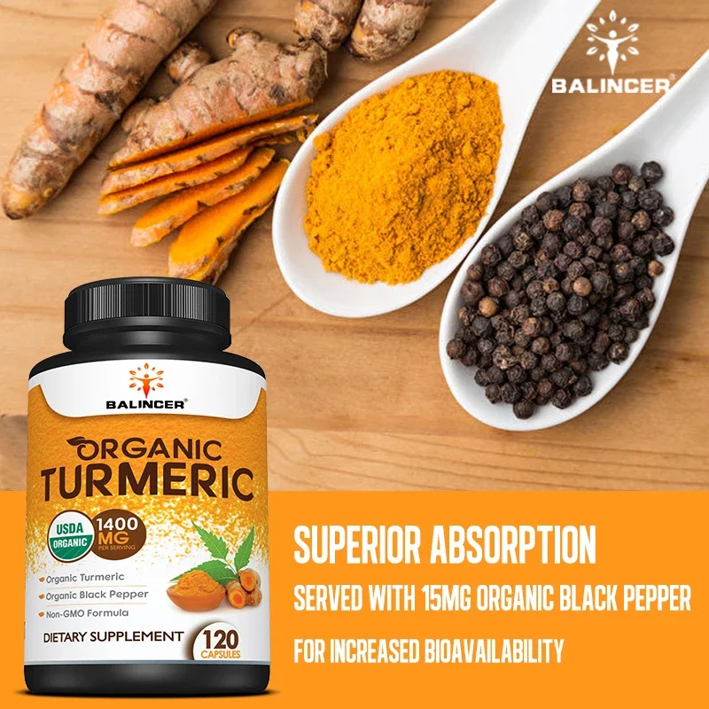 Organic Turmeric & Black Pepper - Highest Potency, Premium Joint & Healthy Inflammation Support, Non-GMO, Gluten-Free Capsules