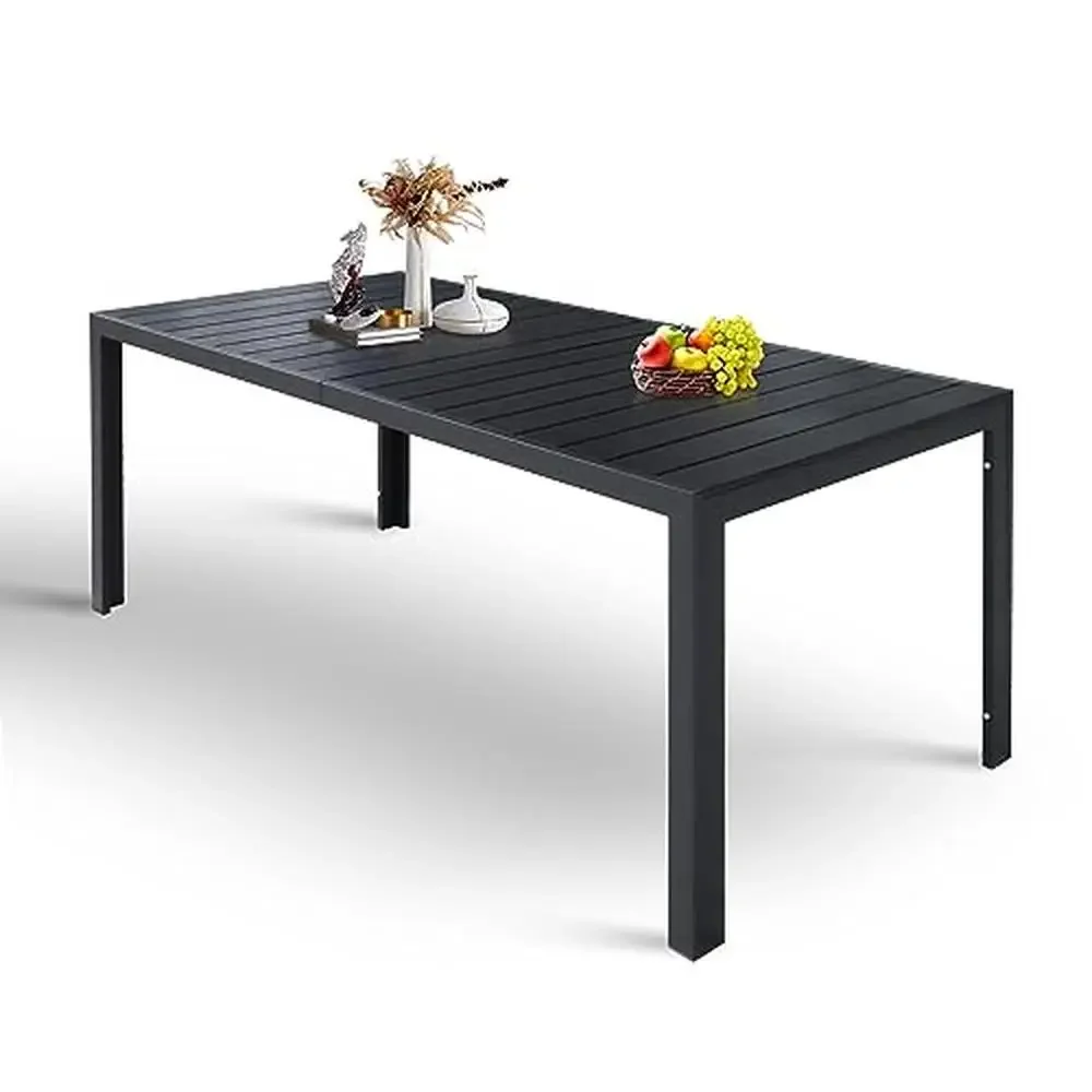 Rectangular Outdoor Dining Table Aluminum Frame 71