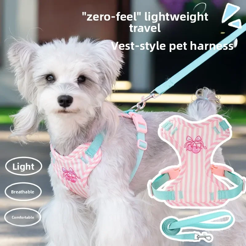 cute-vest-style-small-and-medium-dog-harness-and-leash-set-poodle-schnauzer-dachshund-puppy-harness-dogs-accessories