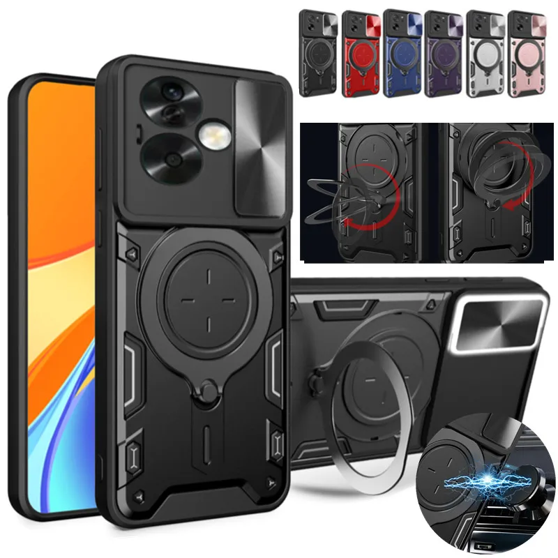 Protective Cover For OPPO A60 A79 A18 A38 A58 A78 A98 5G A17 A57 A57S Case Kickstand Lens Protection Shockproof Funda Coque Capa