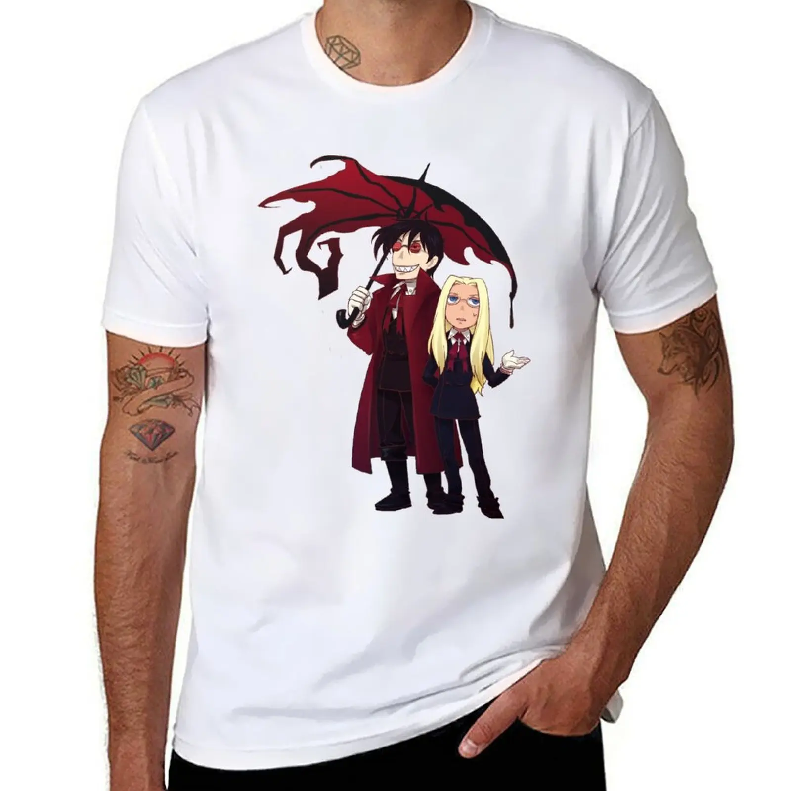 

Hellsing and Alucard - Cartoon Style T-Shirt mens graphic t shirts man t shirts cotton T-Shirt