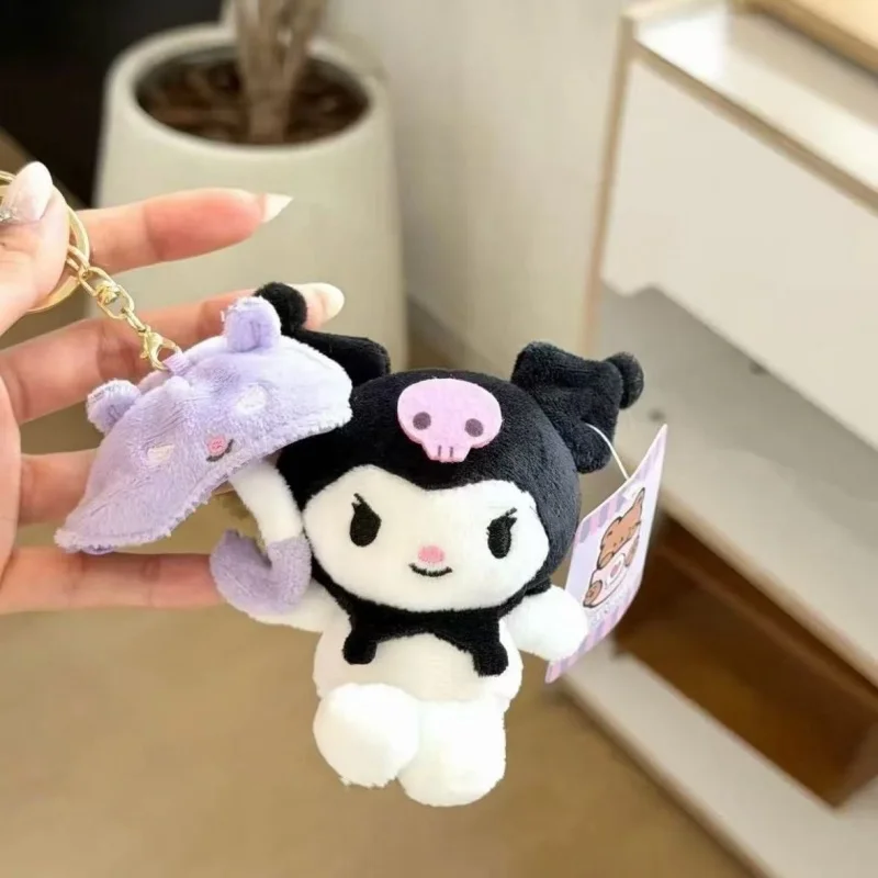 Japanese Sanrio Hangyodon Hello Kitty Umbrella Series Plush Keychain Replica Edition Plush Pendant Couple Backpack Zipper Toy