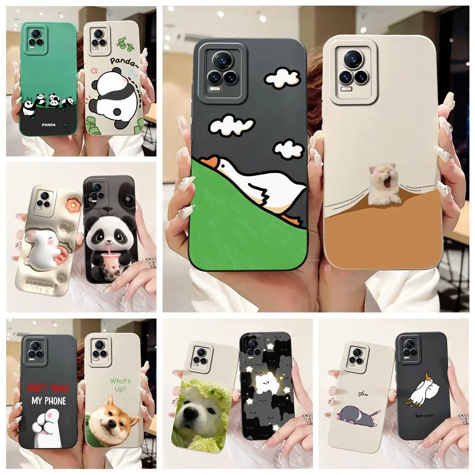 For Vivo V21e 4G Case V2061 Cute Funny Animals Painted Cover Soft Silicone Phone Case For Vivo V21 V 21 e VivoV21e Fundas Bumper