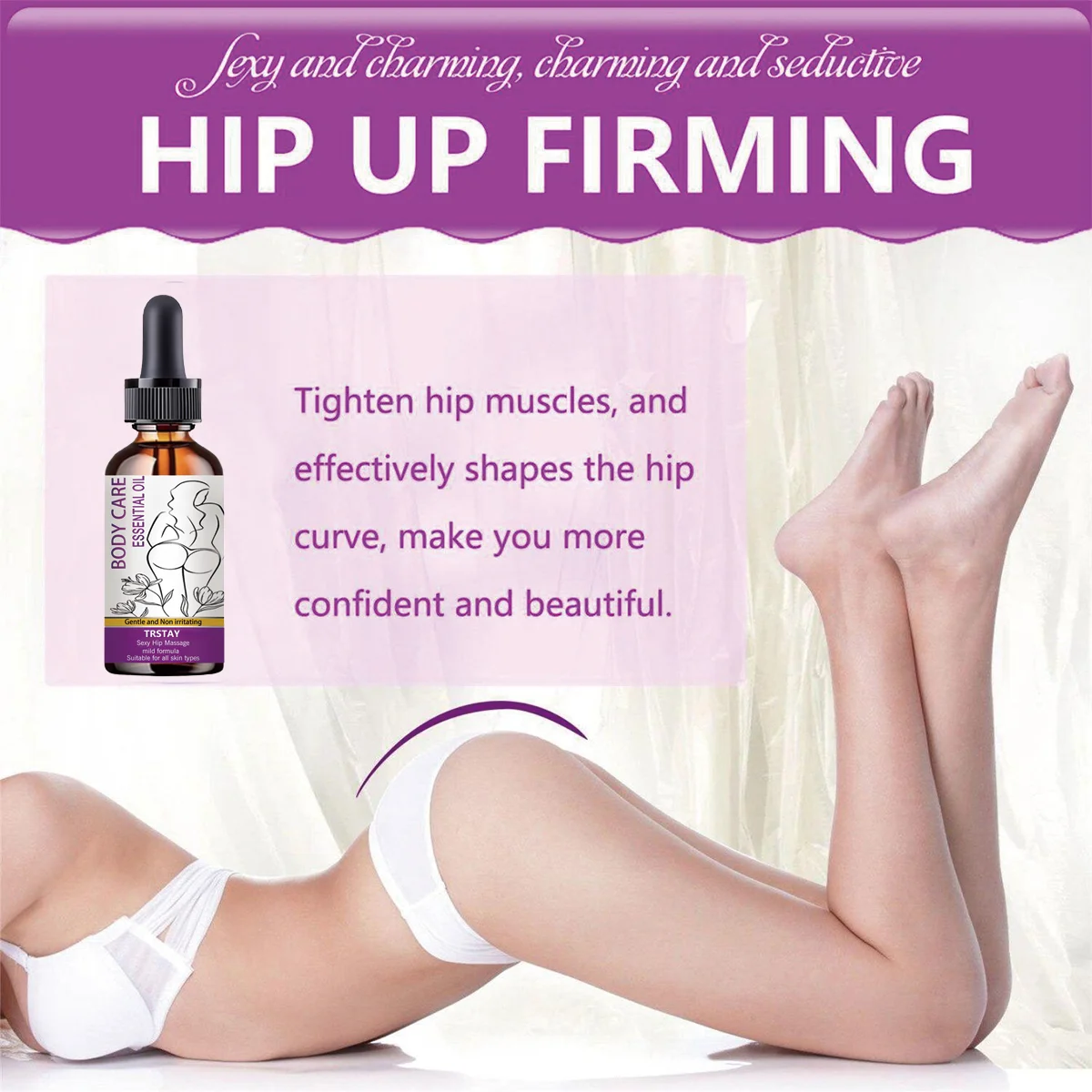 زيت أساسي مثير لرفع الورك للنساء ، كبير ، زيادة ، ثابت