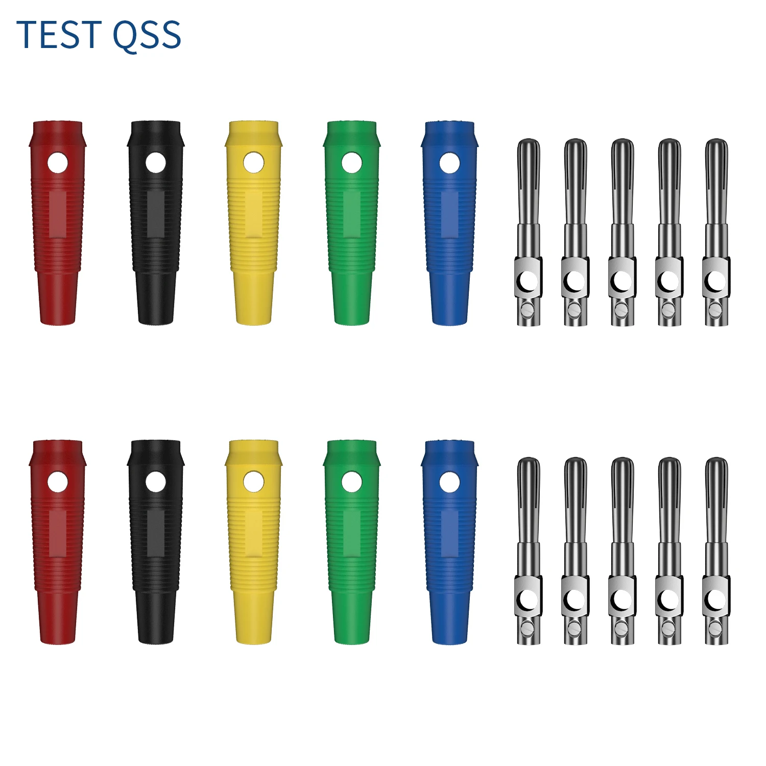 

QSS 4mm Cross-shaped Milling Type High-Current Banana Plug Copper Nickel-plated for Audio Cable Connector