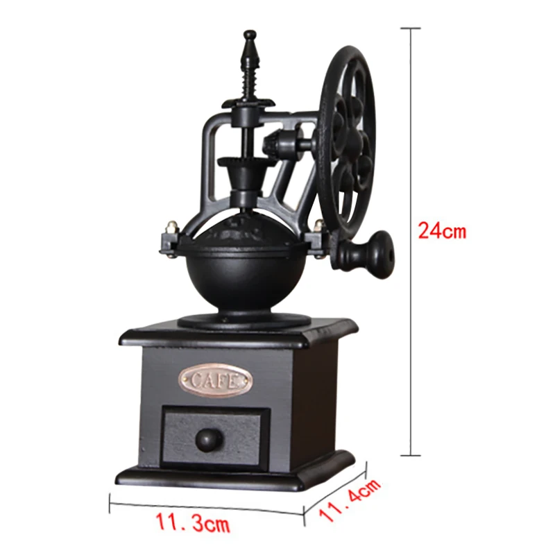 【FLASH-SALE!】Wooden Manual Coffee Grinder Hand Cast Iron Handmade Coffee Beans Spice Mini Burr Mill Grinders Kitchen Tool