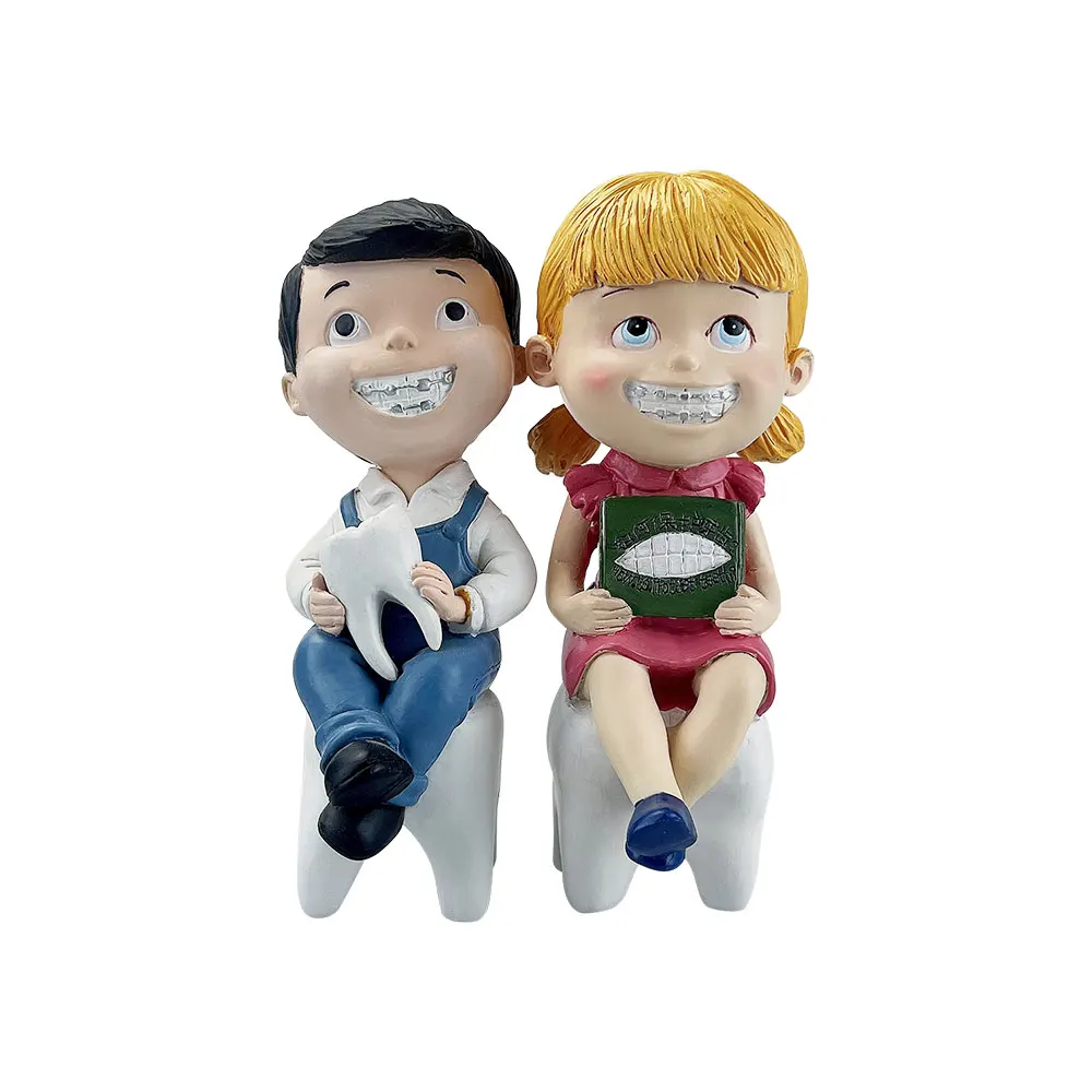 Dental Gifts Boy Girl Orthodontic Teeth Figurines Ornament Clinic Office Desktop Table Sculpture Decoration Kids Toys