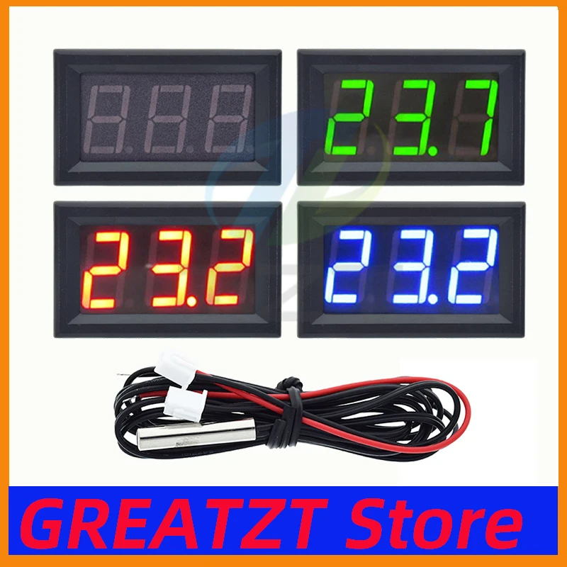 DC 4.5-30V Mini Digital LED Thermometer for Car Temperature Monitor Panel Meter Measuring Range -50-110C With Temperature Probe