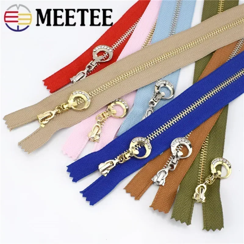 5 stuks Meetee 3 #   Metalen Ritsen 15/18/20/25/30Cm Naaien Anto Lock Rits Close End Zip reparatie Kits Diy Tassen Kleding Accessoires