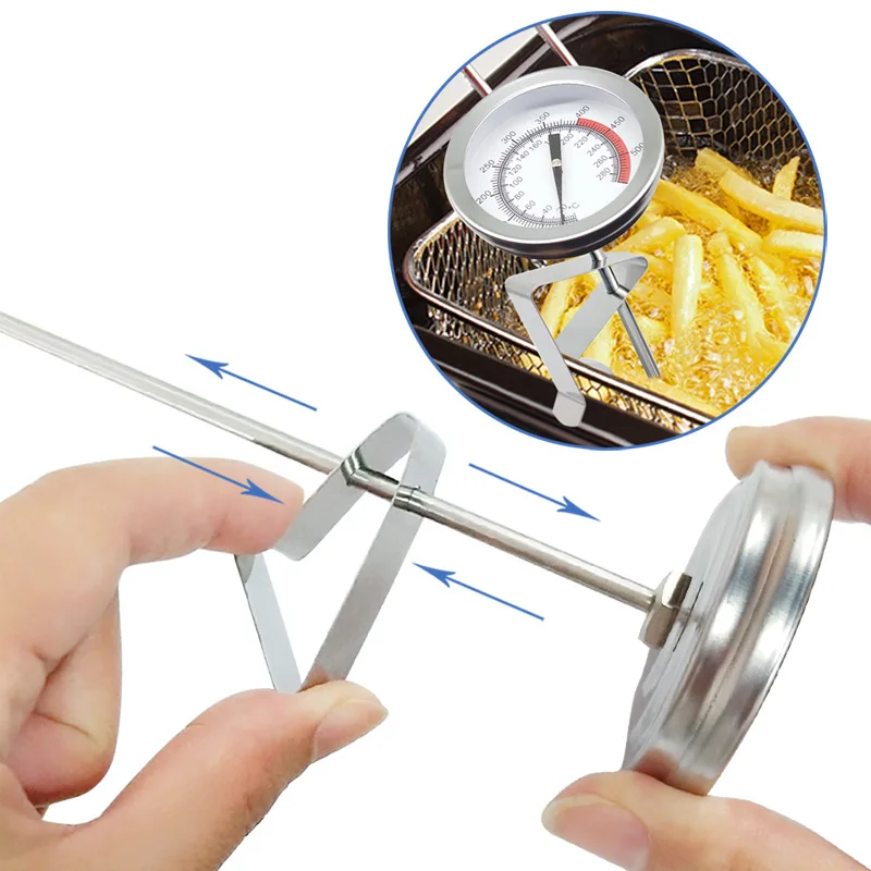 Wholesales Household Stainless Steel Kitchen Oil Thermometers Frying Food Thermometer